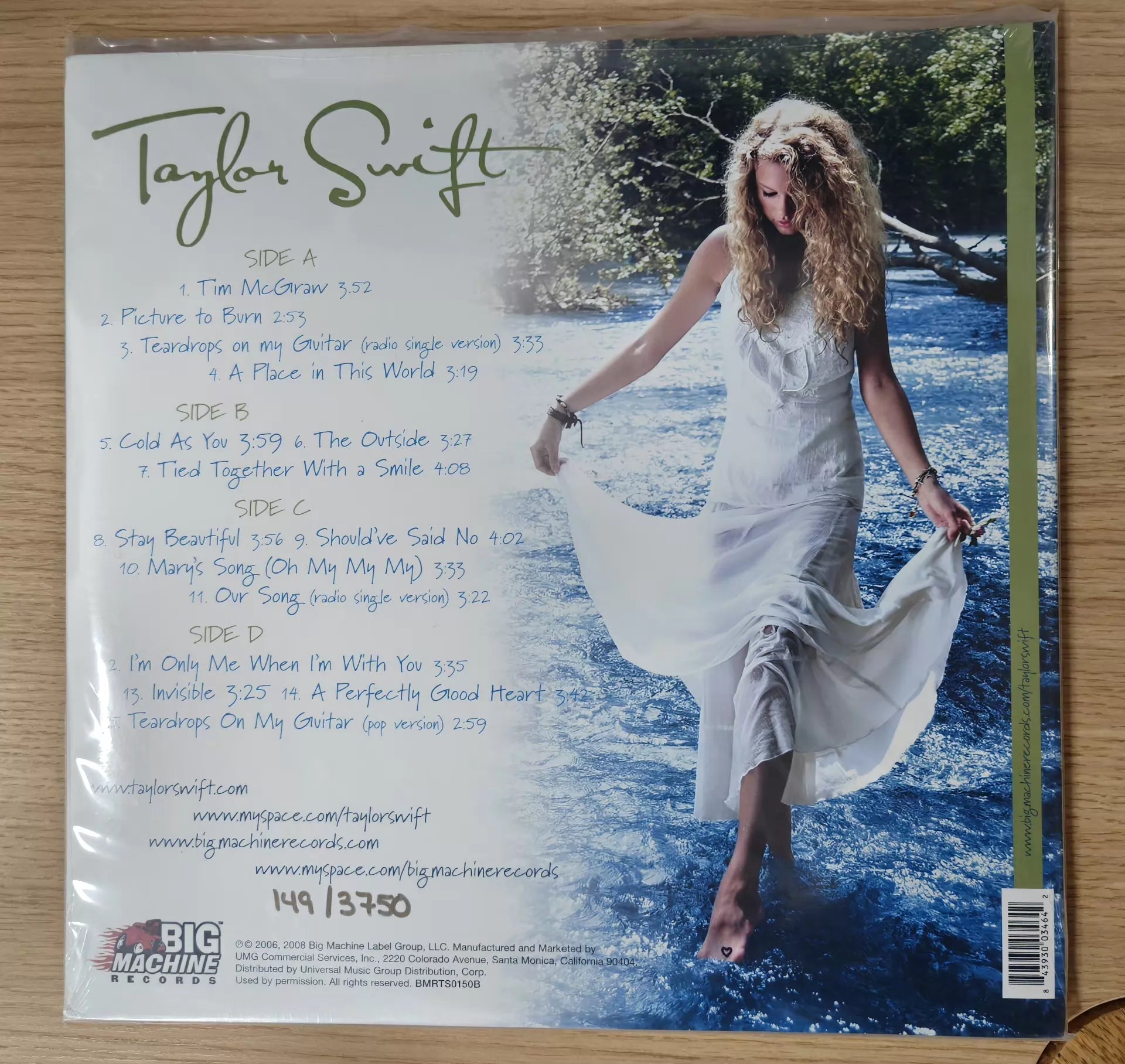 Taylor Swift – Taylor Swift RSD Crystal Clear & Turquoise Vinyl LP Numbered US Edition