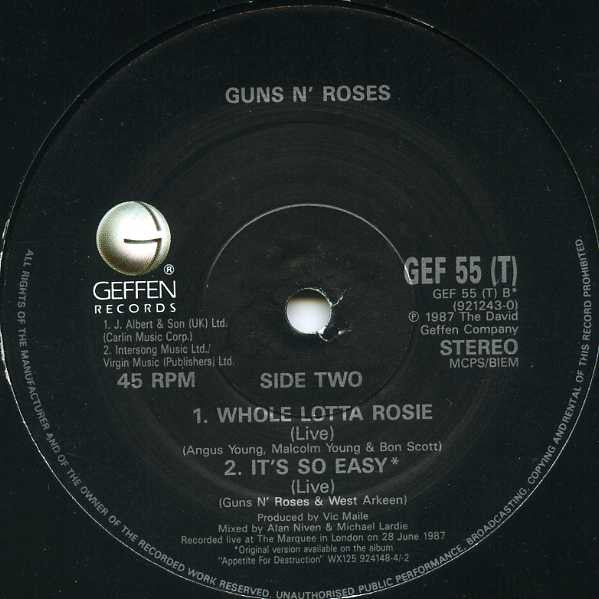 Guns N' Roses : Sweet Child O'Mine (12")