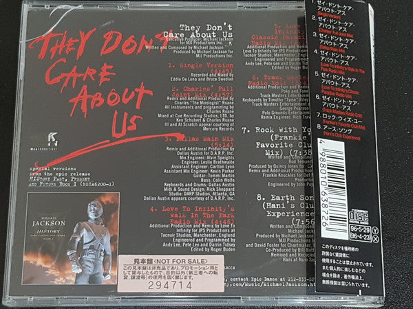 Michael Jackson : They Don't Care About Us (CD, MiniAlbum, Promo)