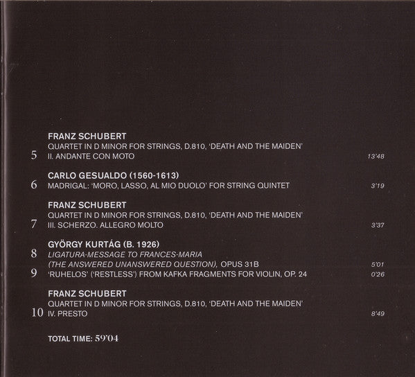 Franz Schubert, Patricia Kopatchinskaja, The Saint Paul Chamber Orchestra : Death And The Maiden  (CD, Album)