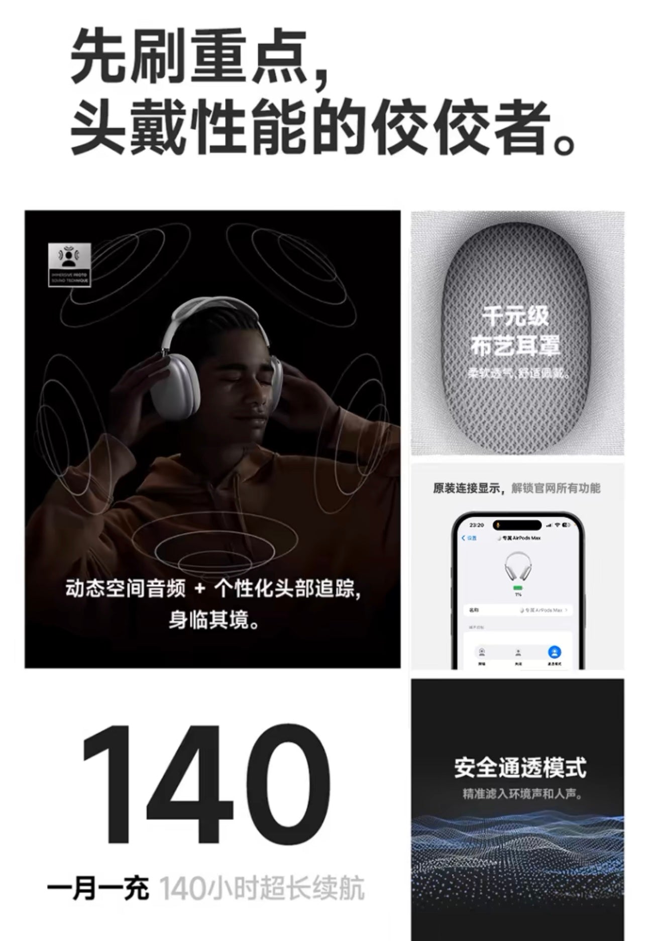 Wireless Over-Ear Headphones – Max 2024 HiFi Noise-Cancelling
無線頭戴式耳機 – Max 2024高保真降噪耳機