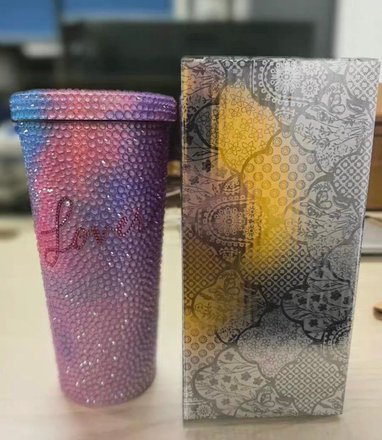 Taylor Swift Lover Official Tumbler 24oz Cloud Print Insulated Stainless Steel New Authentic