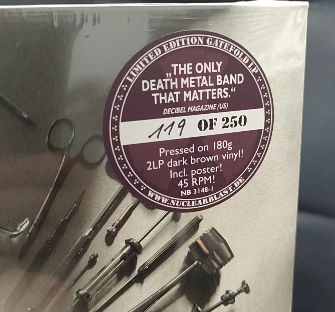 Carcass Surgical Steel limited edition 2LP (No. 119/250, 180g, 45RPM)