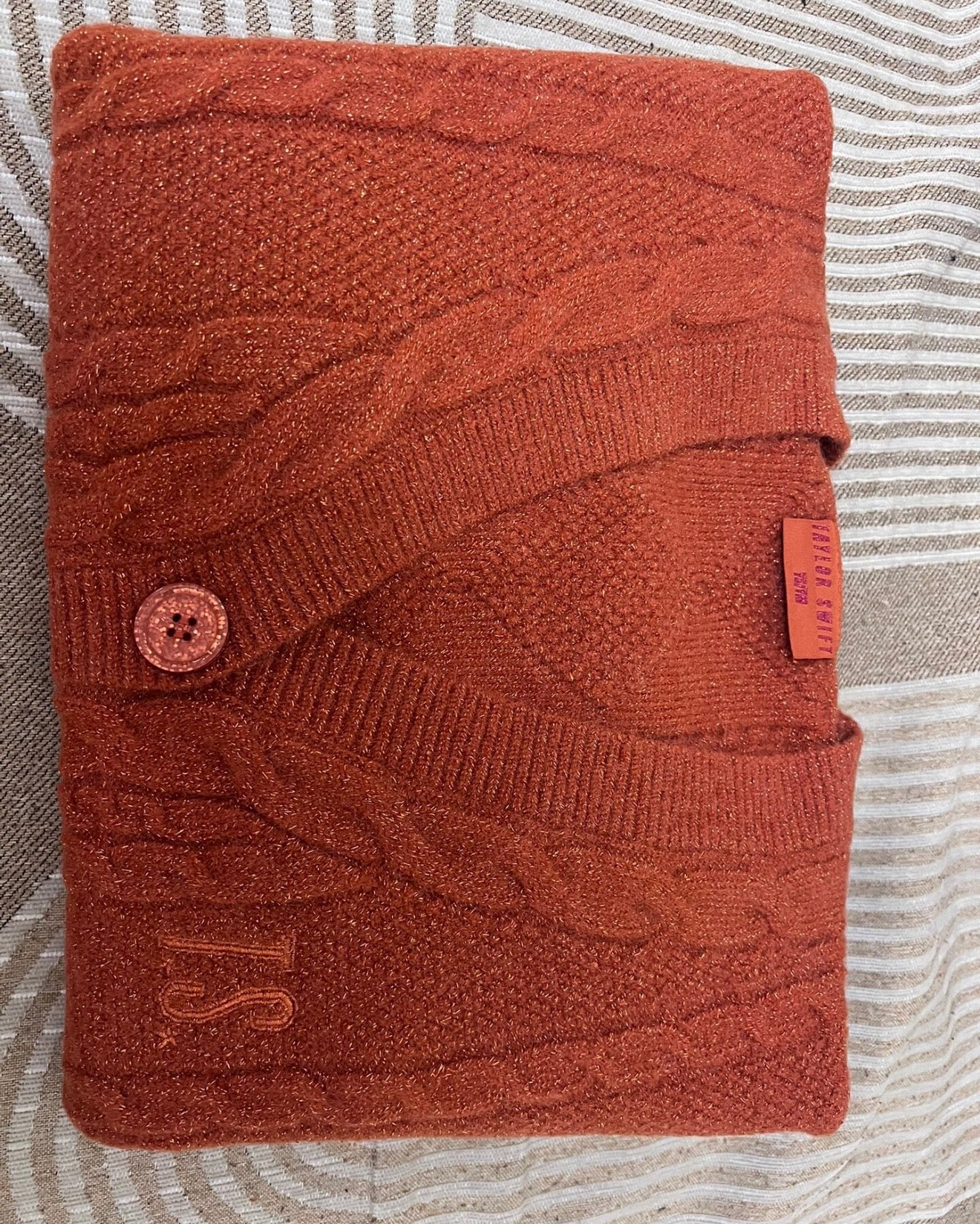 Taylor Swift The Life of a Showgirl Orange Wool Cardigan US Edition New In Box Read Desc