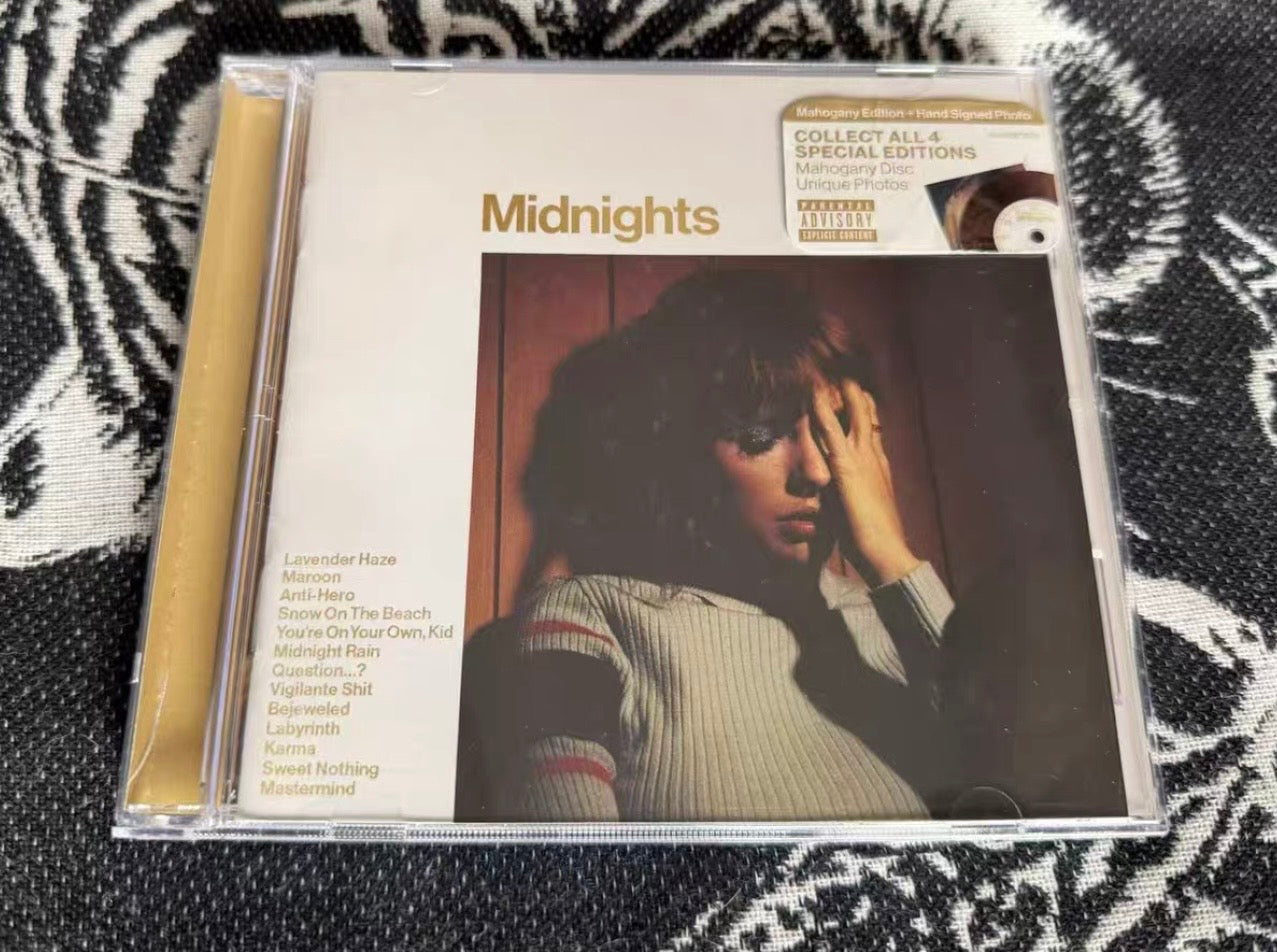 Taylor Swift Midnights Mahogany Heart Autographed CD Like New