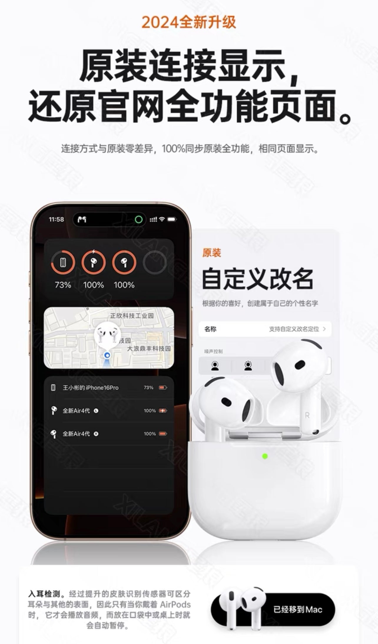 Wireless Earbuds – 4th Generation 2024 True Wireless with Active Noise Cancellation 無線藍牙耳機 – 第四代2024真無線主動降噪耳機