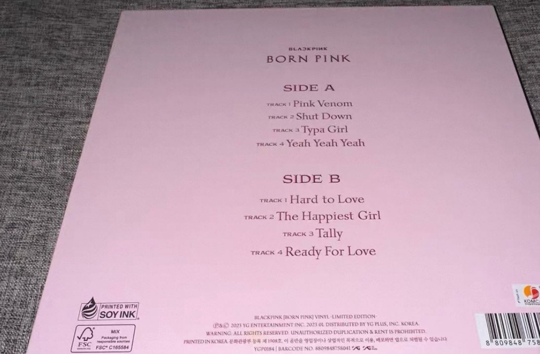 BLACKPINK *BORN PINK* Limited Pink Vinyl LP (Full Set, Opened Like New)