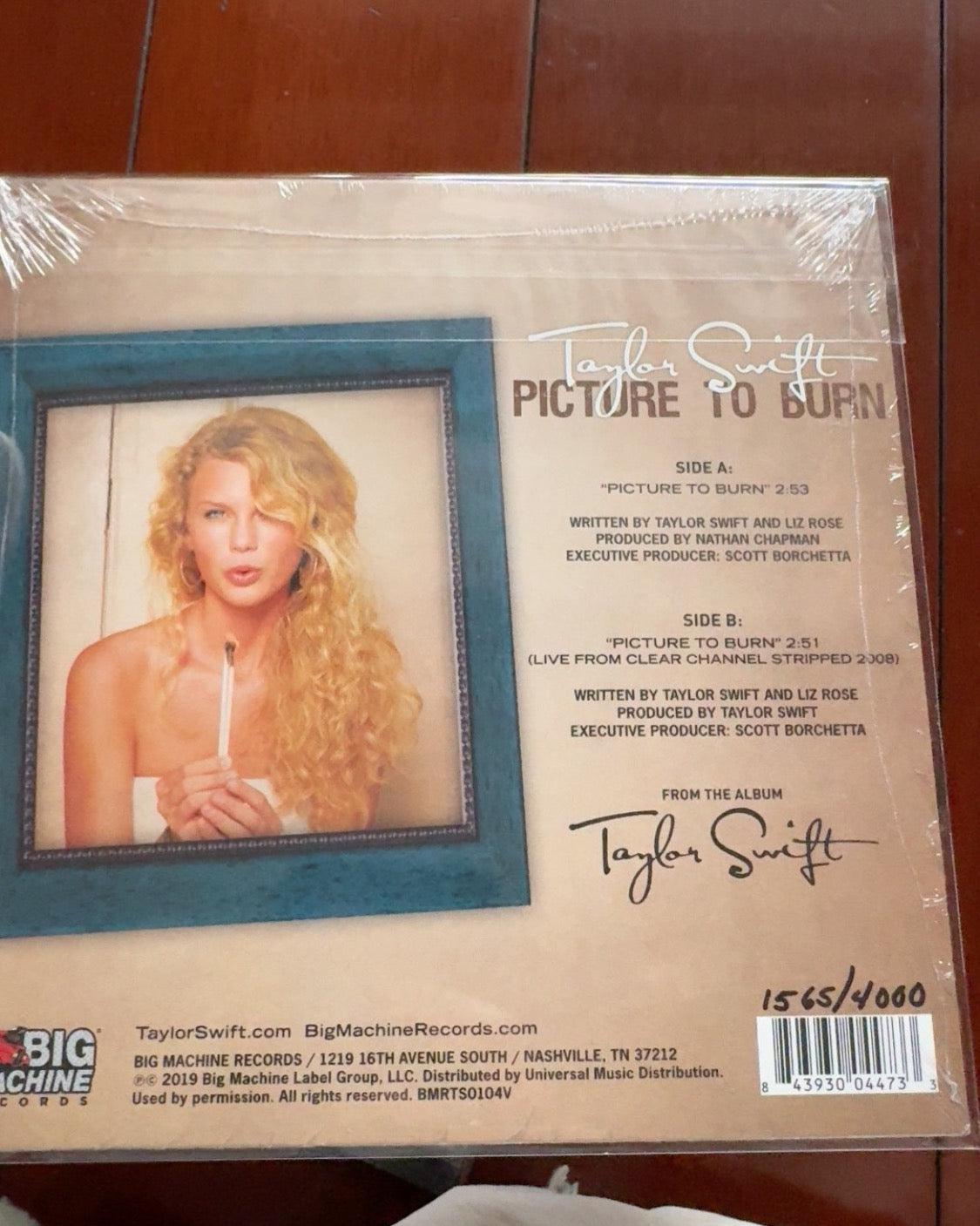 Taylor Swift 5 x 7” Vinyl Singles Bundle Sealed Limited Numbered Collection, Tim McGraw / Teardrops On My Guitar / Picture To Burn / Our Song / Should’ve Said No