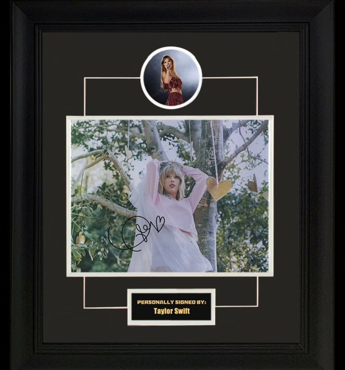 Taylor Swift – Hand-Signed Photo (1989/Folklore Era) in Black Frame with Certificate