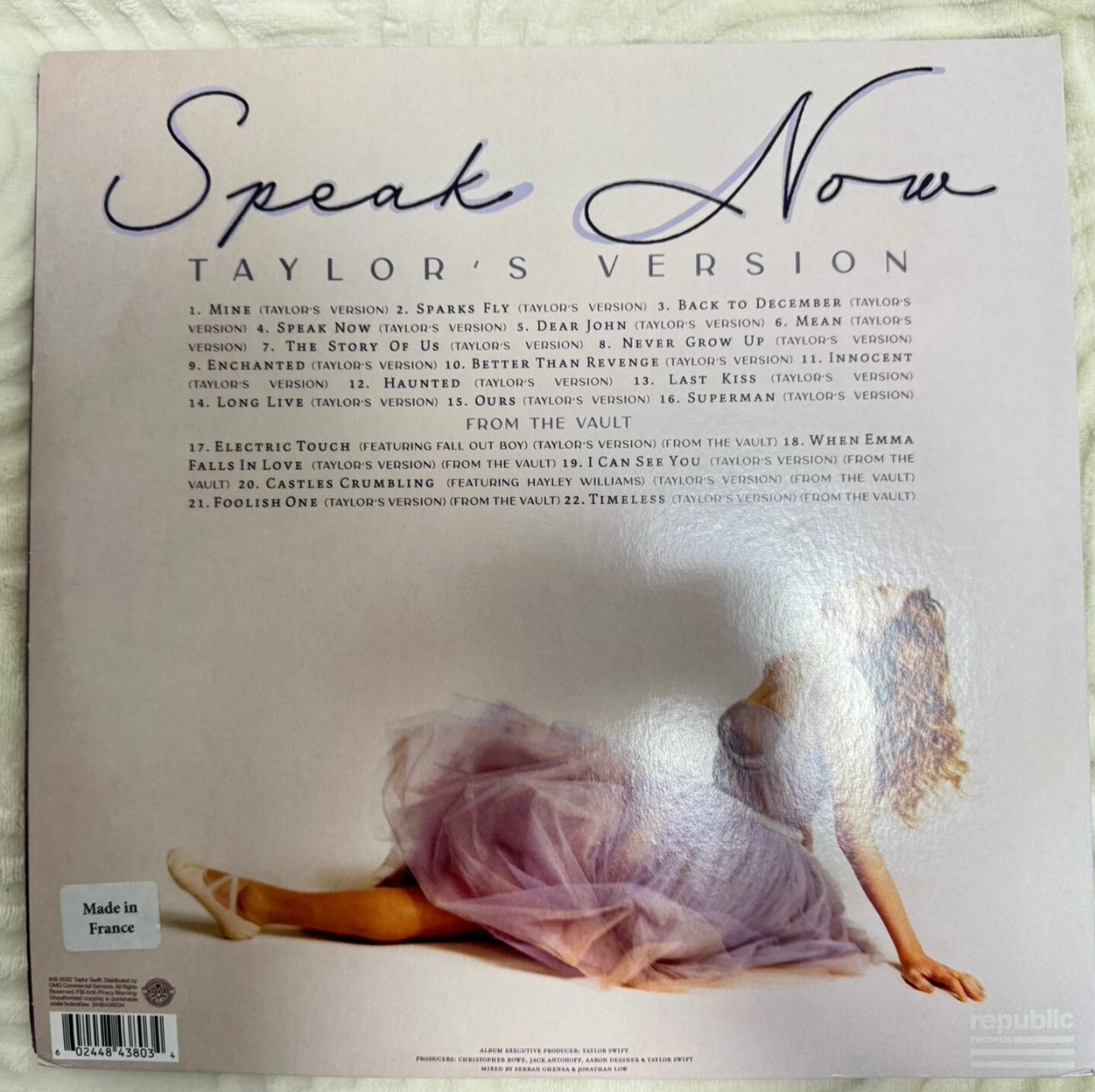 Taylor Swift Speak Now (Taylor's Version) France Press Lilac Vinyl Open Box Read Desc