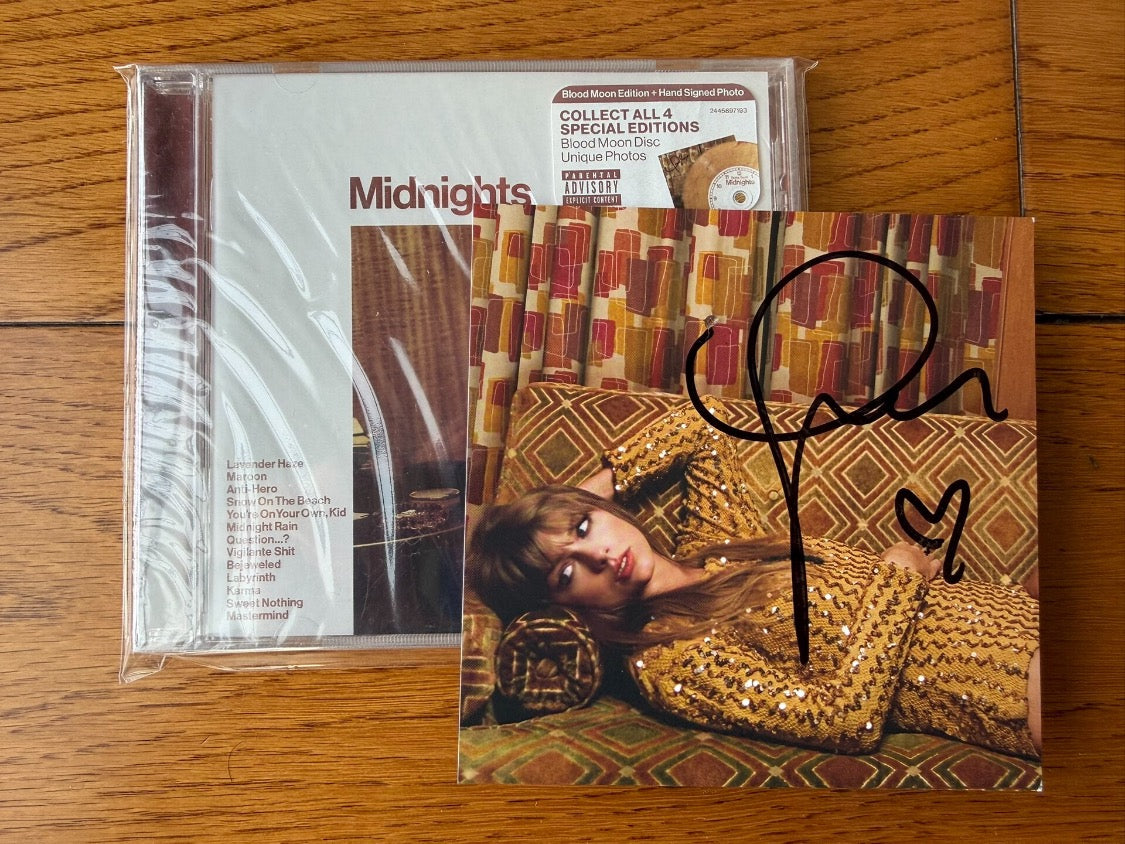 Taylor Swift – Midnights “Blood Moon” Edition Signed CD (Heart Signature)