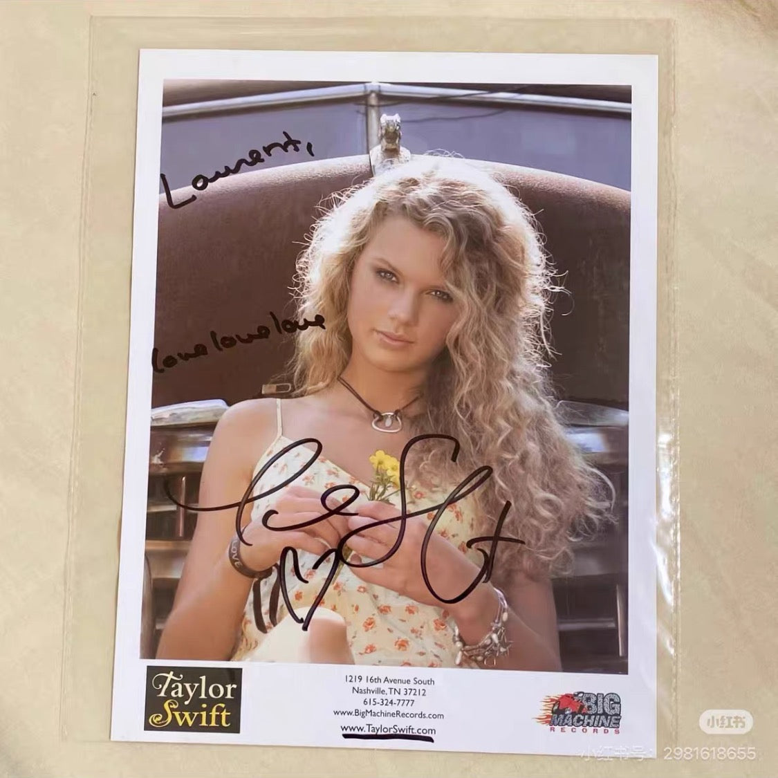 Taylor Swift Debut Signed Autographed 8x10 Photo Heart Signature Rare