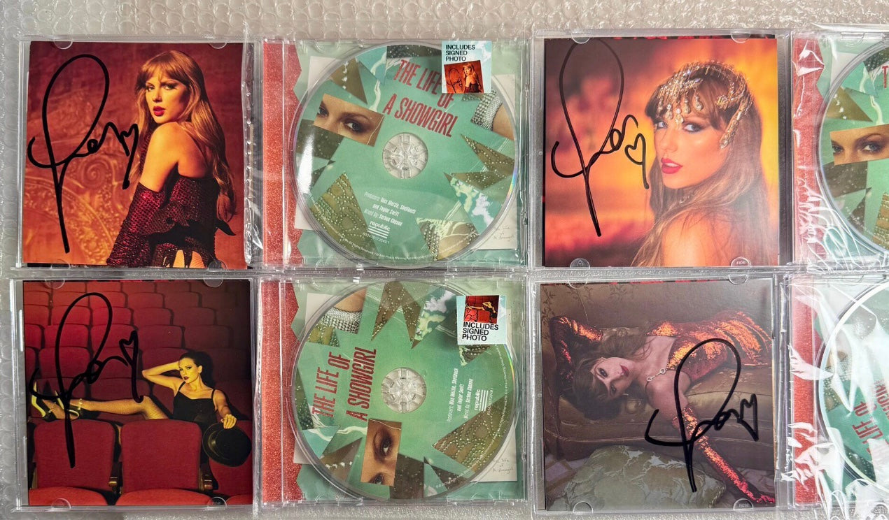 Taylor Swift The Life Of A Showgirl Signed CD Set 4-Pack Opened – URVC