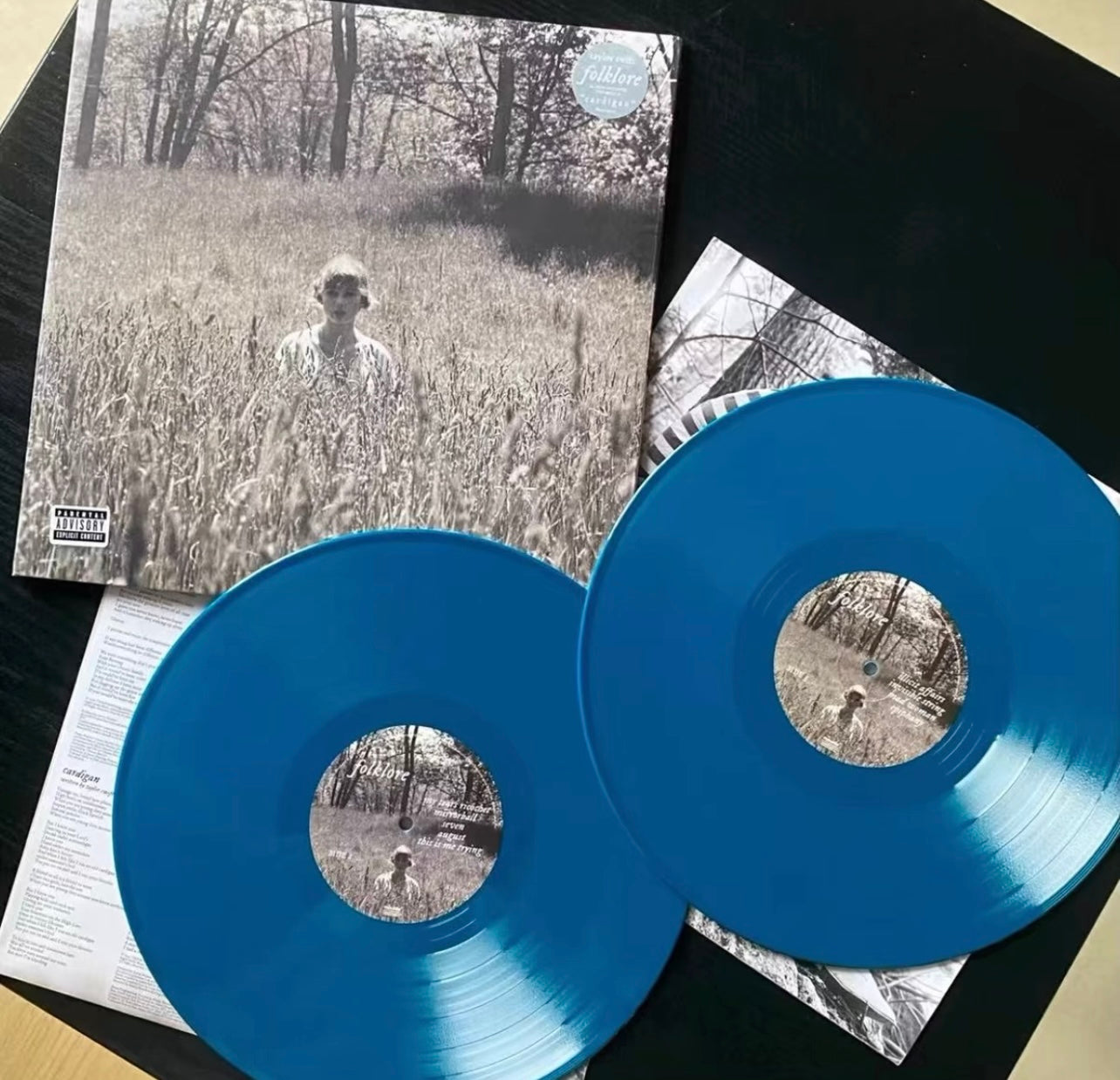 Taylor Swift folklore Blue Vinyl 2 US France Press First Week Open Box Read Desc Minor Wear