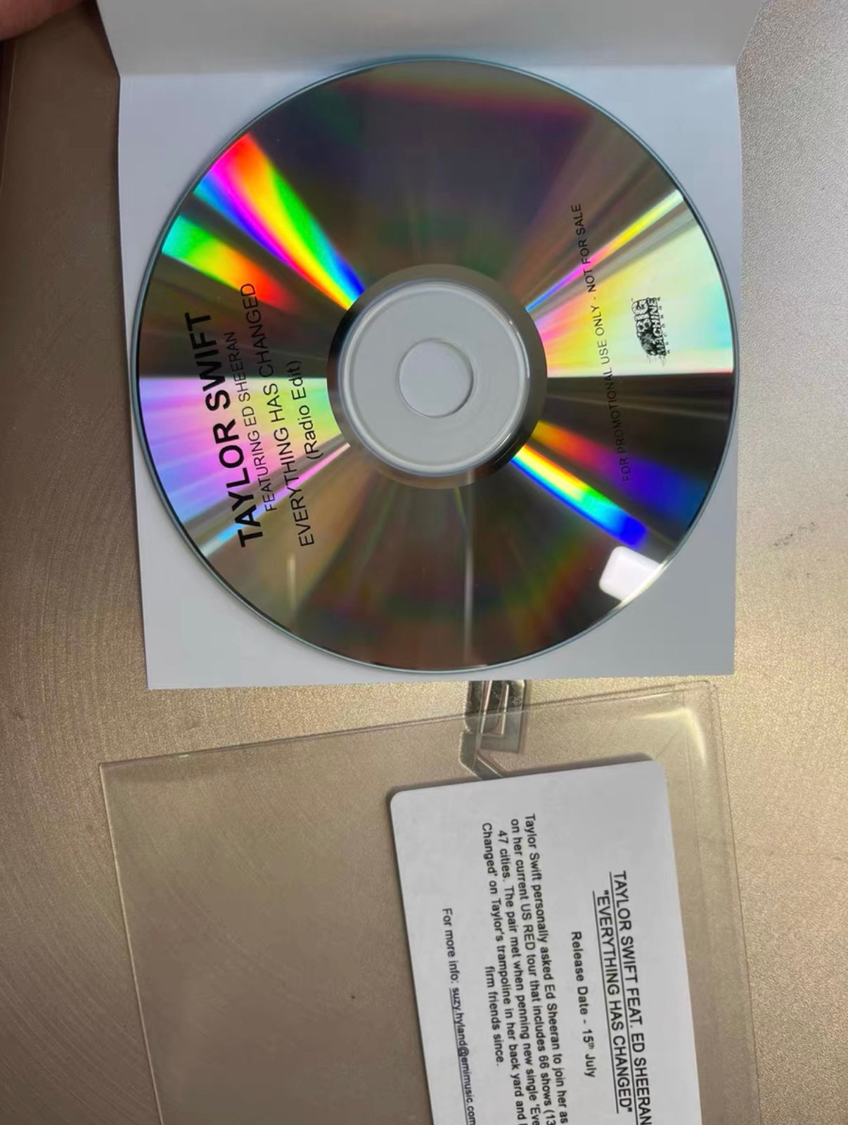 Taylor Swift Everything Has Changed UK Promo CD Feat Ed Sheeran Pre-Owned Read Desc