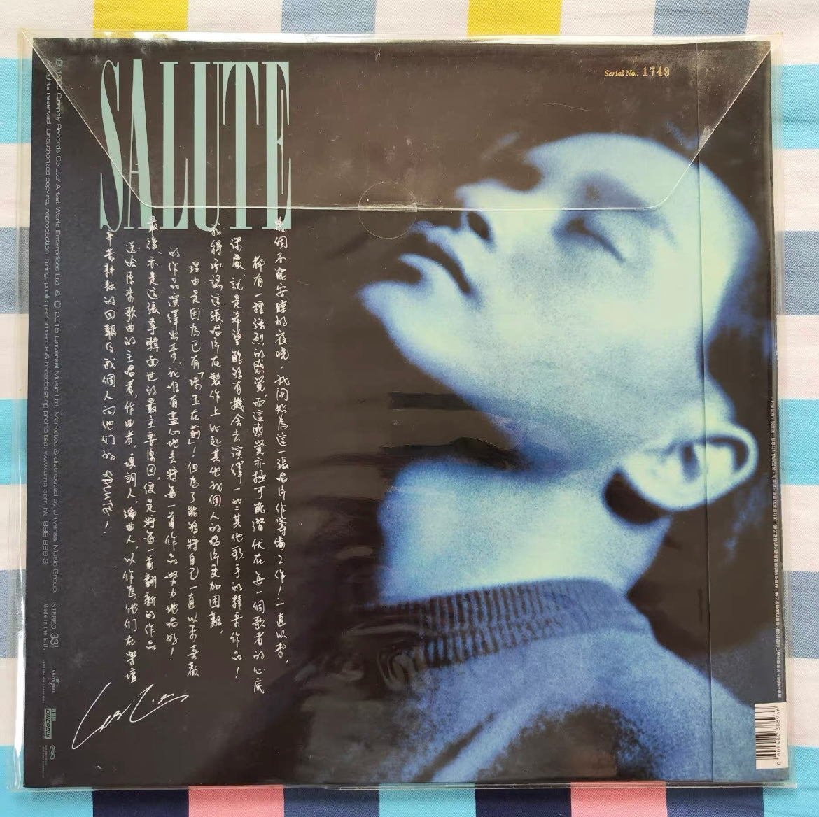 Leslie Cheung – Salute 12" Picture Disc Vinyl LP (Numbered Limited Edition)
