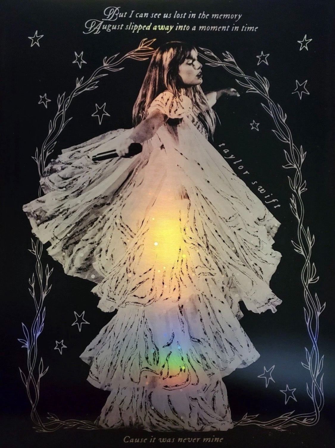 Taylor Swift – Folklore “August” Rainbow Foil Lithograph 18x24 New
