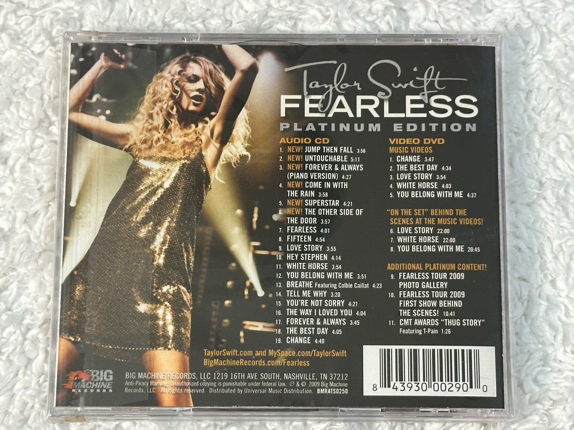 Taylor Swift Fearless Original Platinum Edition with Fingerprint Heart Signature, Six-Character Heart Signature, Case Intact