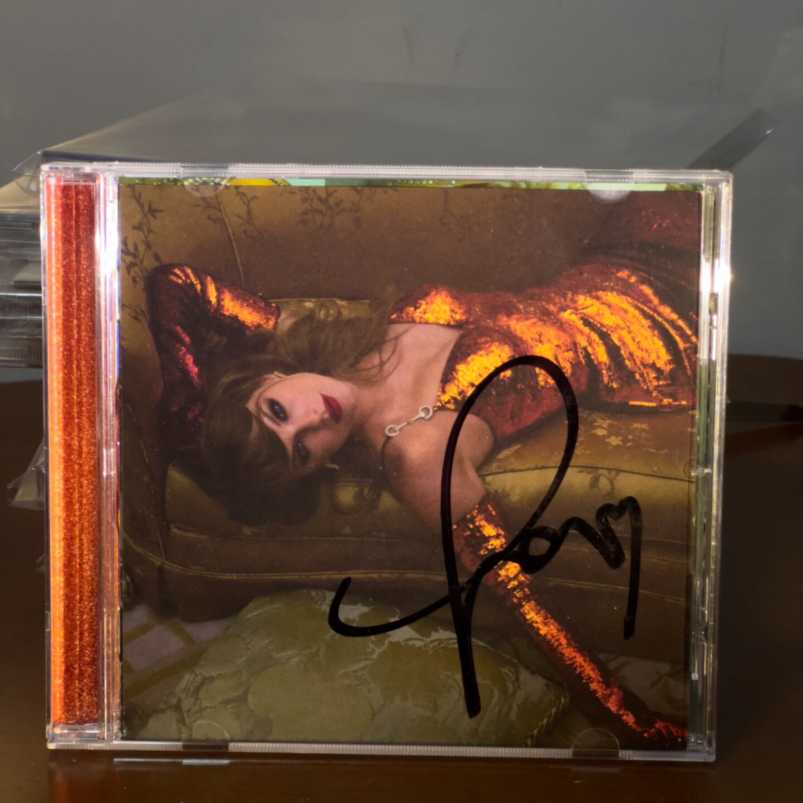 Taylor Swift The Life of a Showgirl Version 2 Signed CD Heart Sig Like New