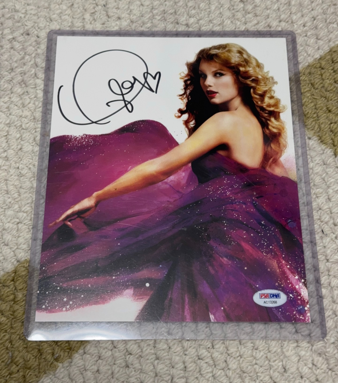 Taylor Swift Speak Now Signed Poster Heart Signature Autographed Rare NM