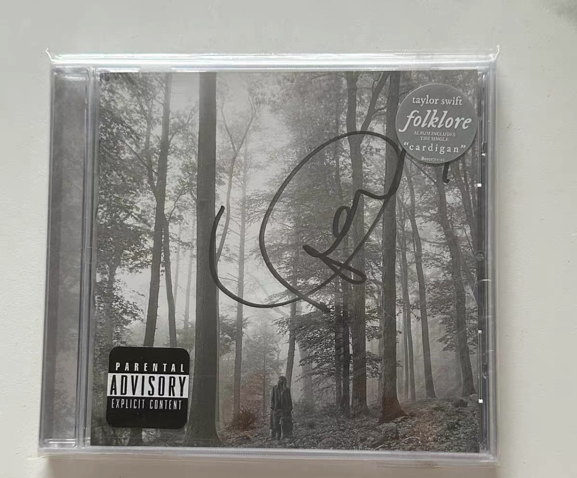 Taylor Swift Folklore Signed CD Autographed Cardigan Edition Sealed Crack