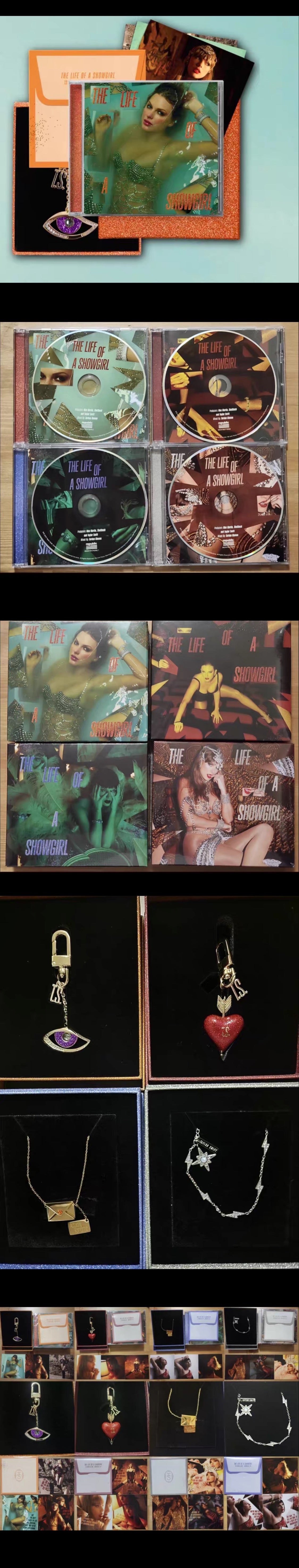 Taylor Swift The Life of a Showgirl Deluxe US Version CD (Cover 2) w/ Orange Keychain