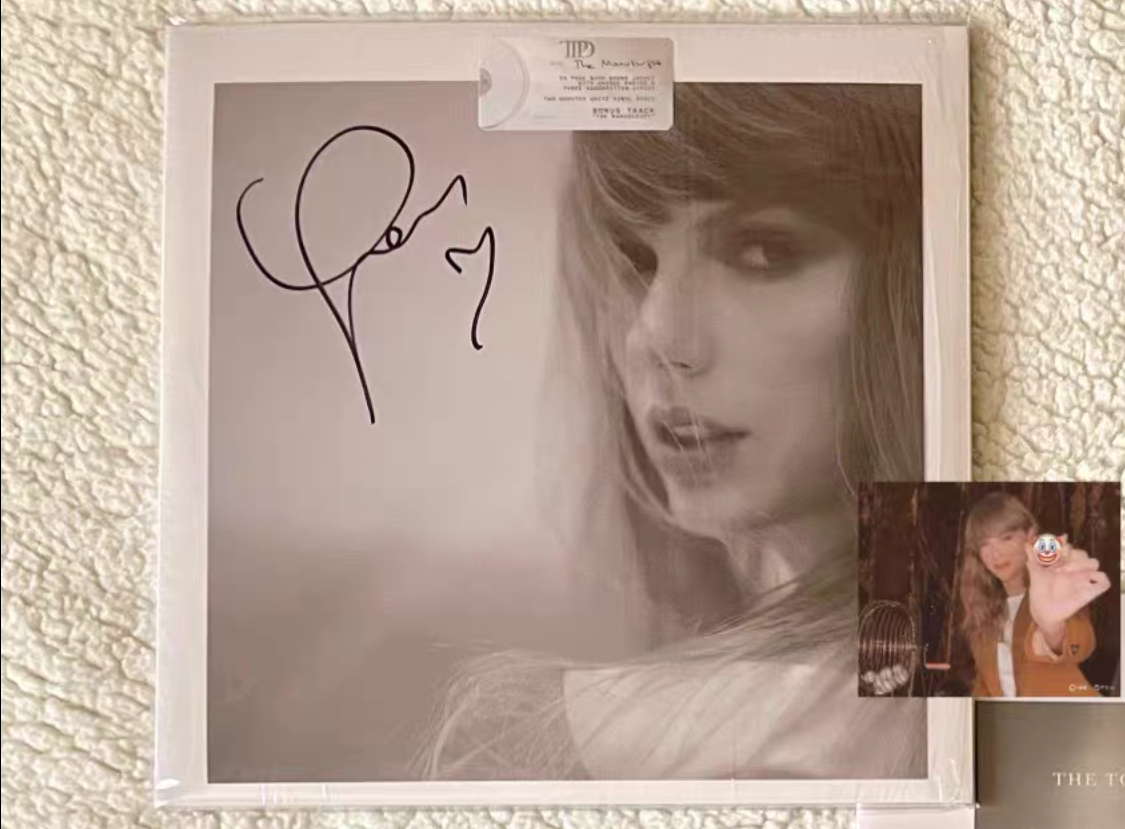 Taylor Swift The Tortured Poets Department Signed Heart Insert Card Only No Vinyl