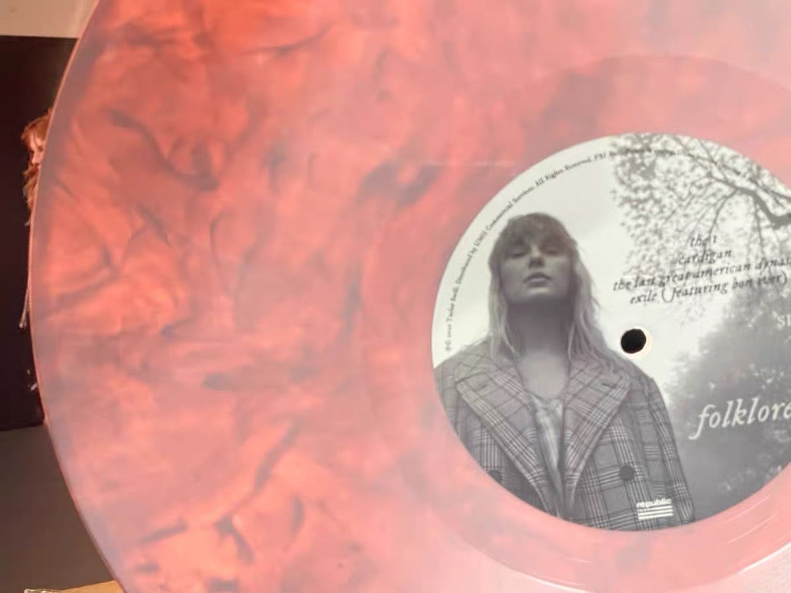 Taylor Swift folklore Variant #8 US Translucent Vinyl + Lover Heart-Shaped Vinyl 2.0 Bundle