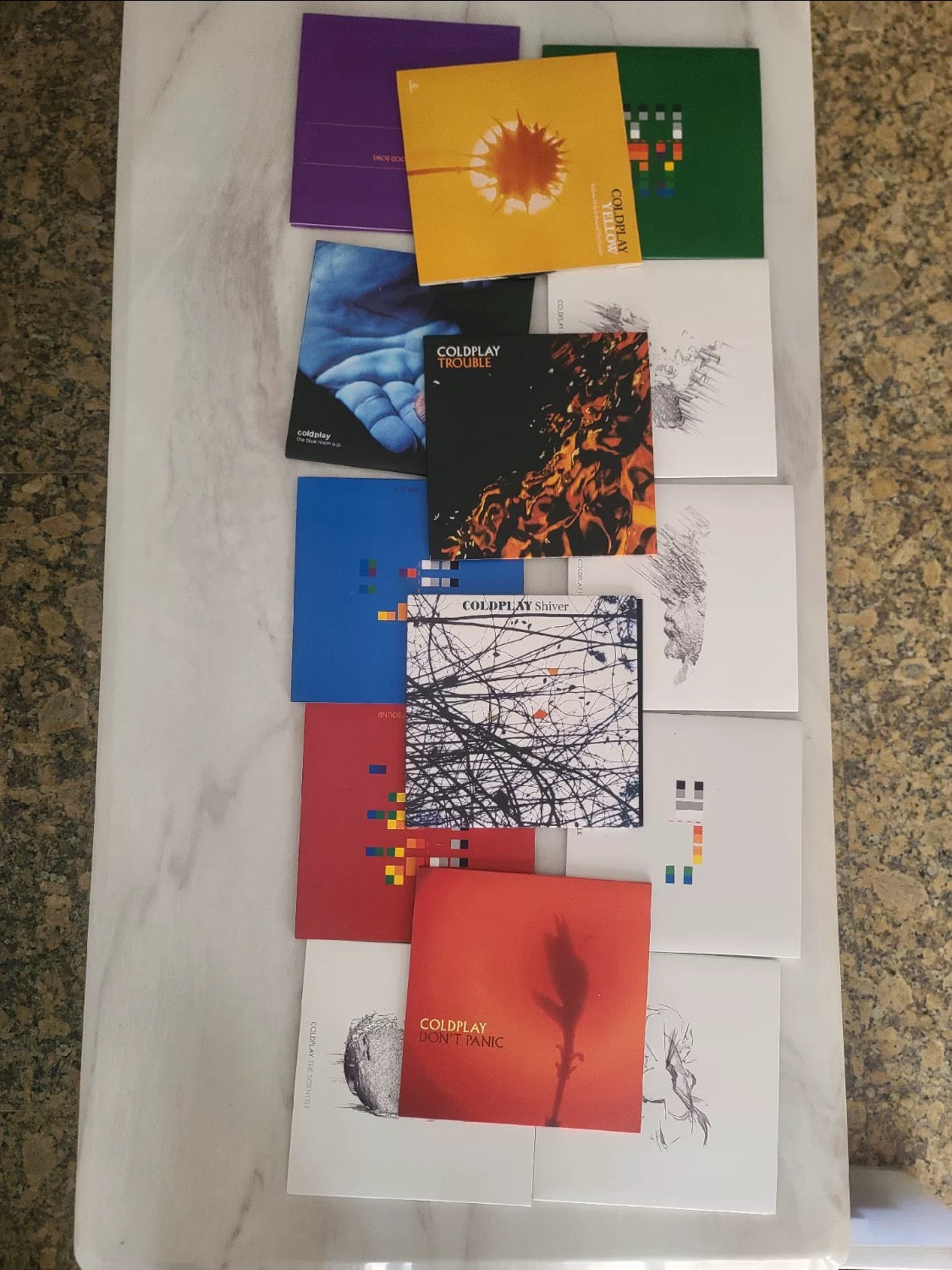 Coldplay 1999–2006 7-inch EP black vinyl box set, includes 14 records, played once, near mint condition, collectible European edition.