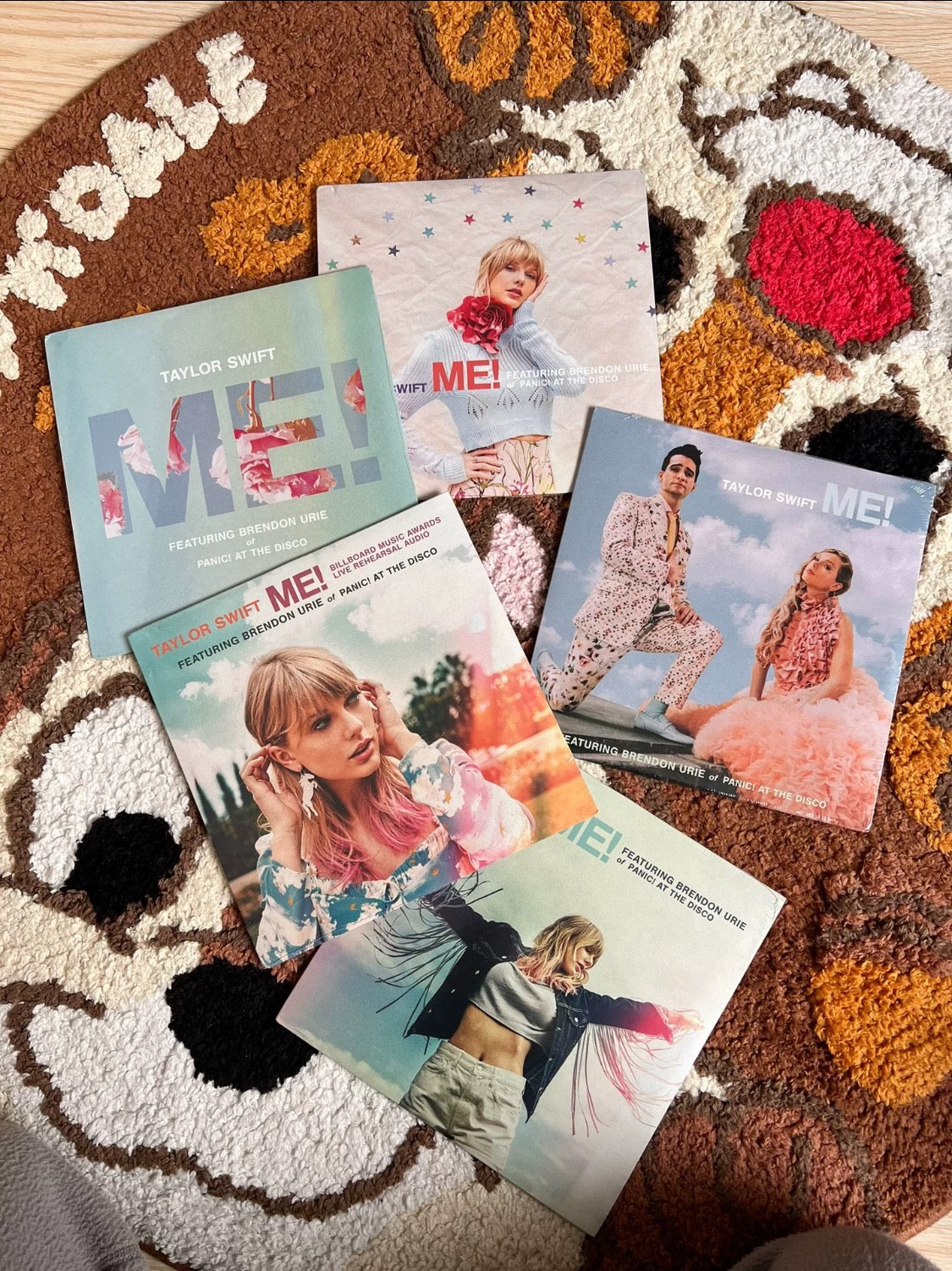 Taylor Swift *ME!* 7-inch vinyl single complete set with all 4 cover variants, featuring Brendon Urie. All copies sealed and unplayed.
