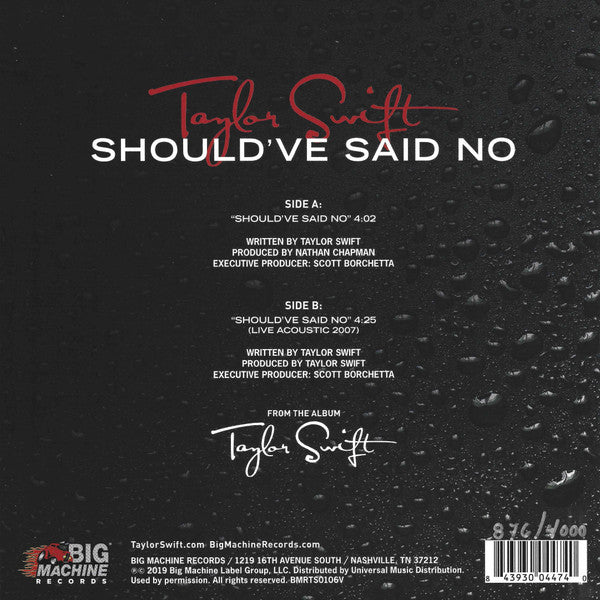 Taylor Swift – Should've Said No – 7-Inch Vinyl – image 2