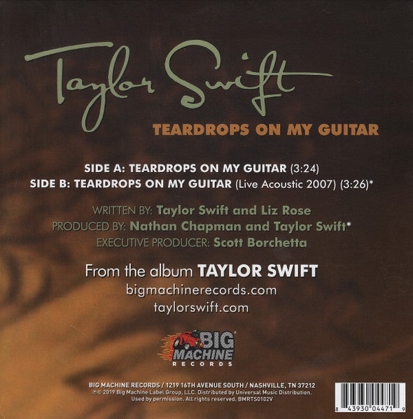 Taylor Swift – Teardrops On My Guitar – 7-Inch Vinyl – image 2