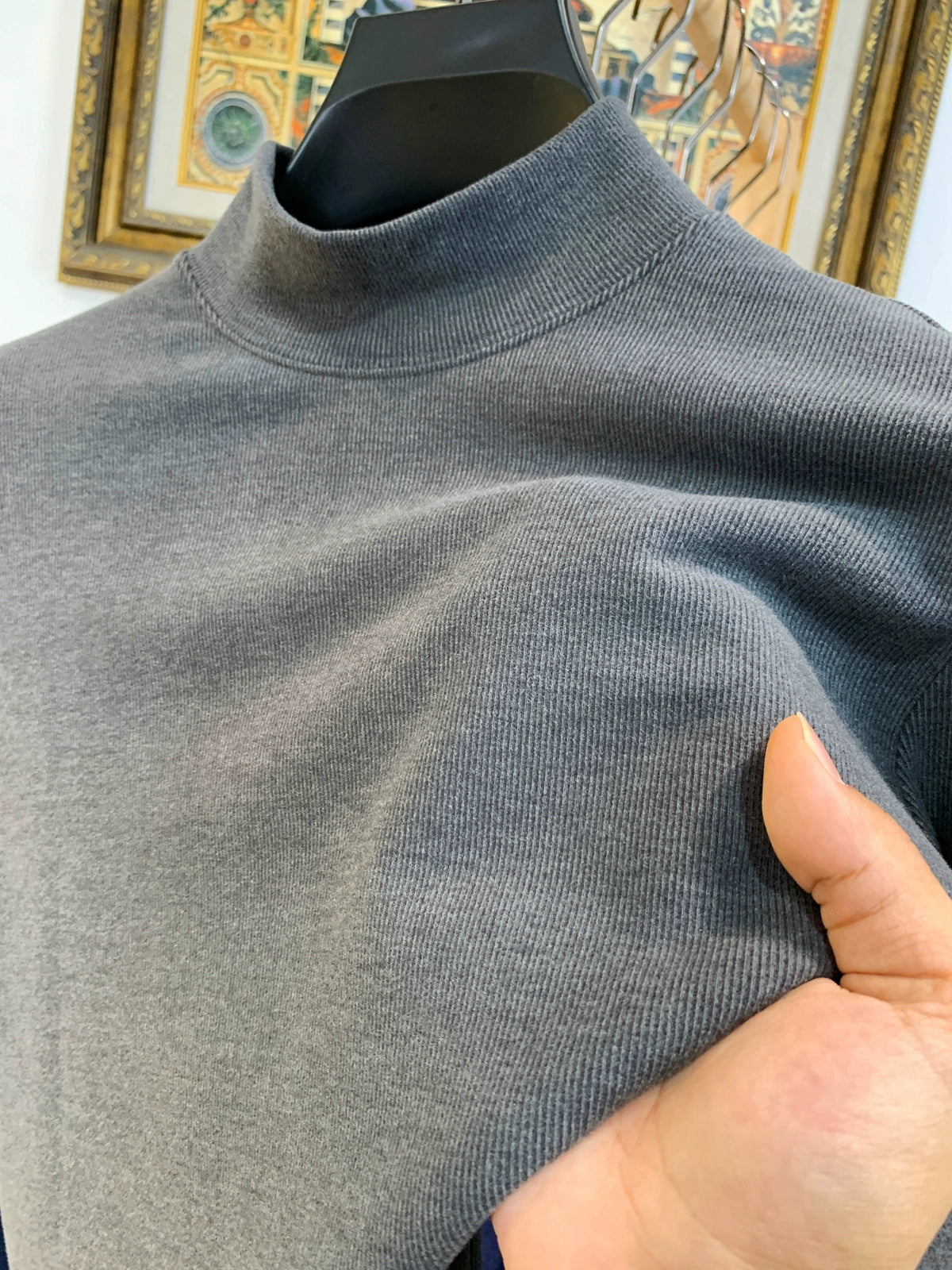 Semi-turtleneck winter sweater warm inner top double-sided velvet long-sleeved men's German velvet bottoming shirt men's autumn and winter t-shirt