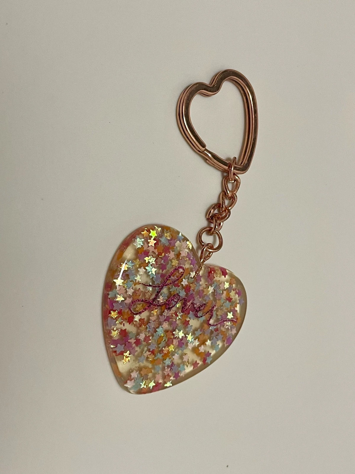 Taylor Swift – Lover Glitter Heart Keychain – actual item photograph 2