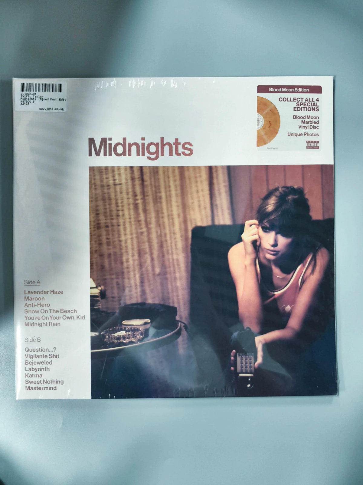 Taylor Swift – Midnights – Blood Moon Marbled LP, Sealed – actual item photo 1