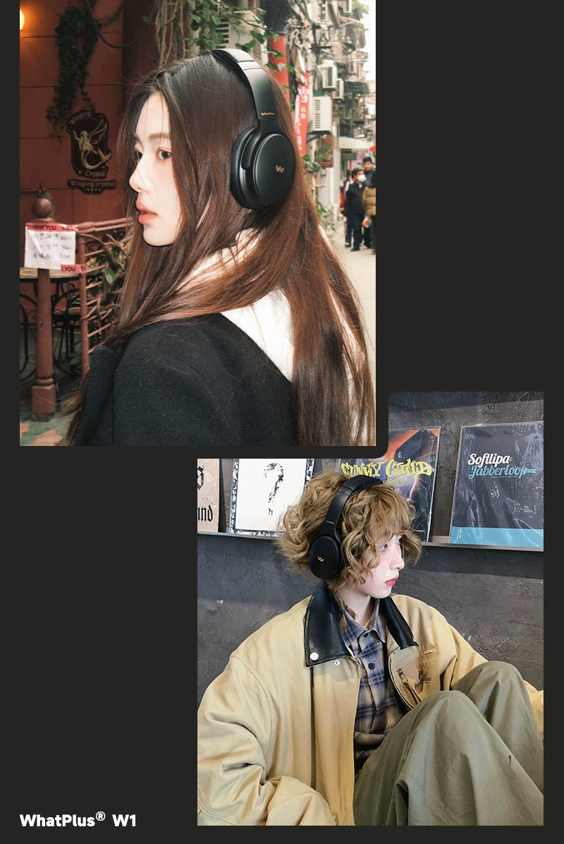 WhatPlus W1 Active Noise Cancelling Bluetooth Headset HiFi Sound Quality [Hot bar]  问加WhatPlus W1主动降噪蓝牙头戴式耳机HiFi音质【热巴】