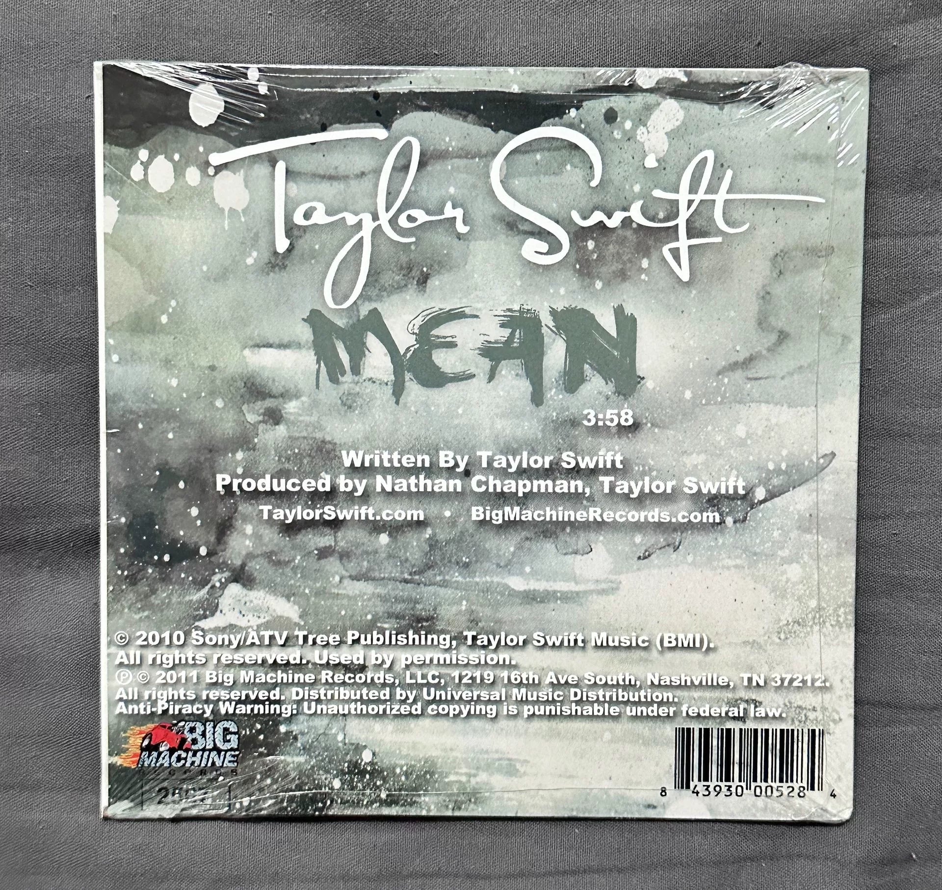 Taylor Swift – Mean Numbered Single CD 2567