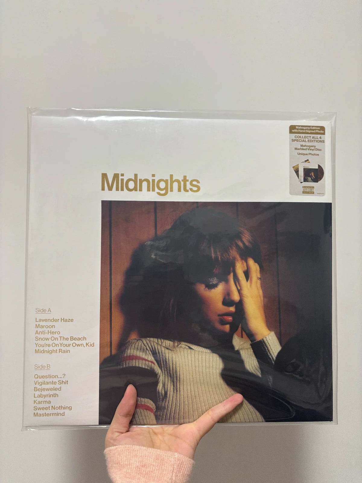 Taylor Swift – Midnights – Mahogany Vinyl with Framed Signed Heart Card – actual item photograph 4