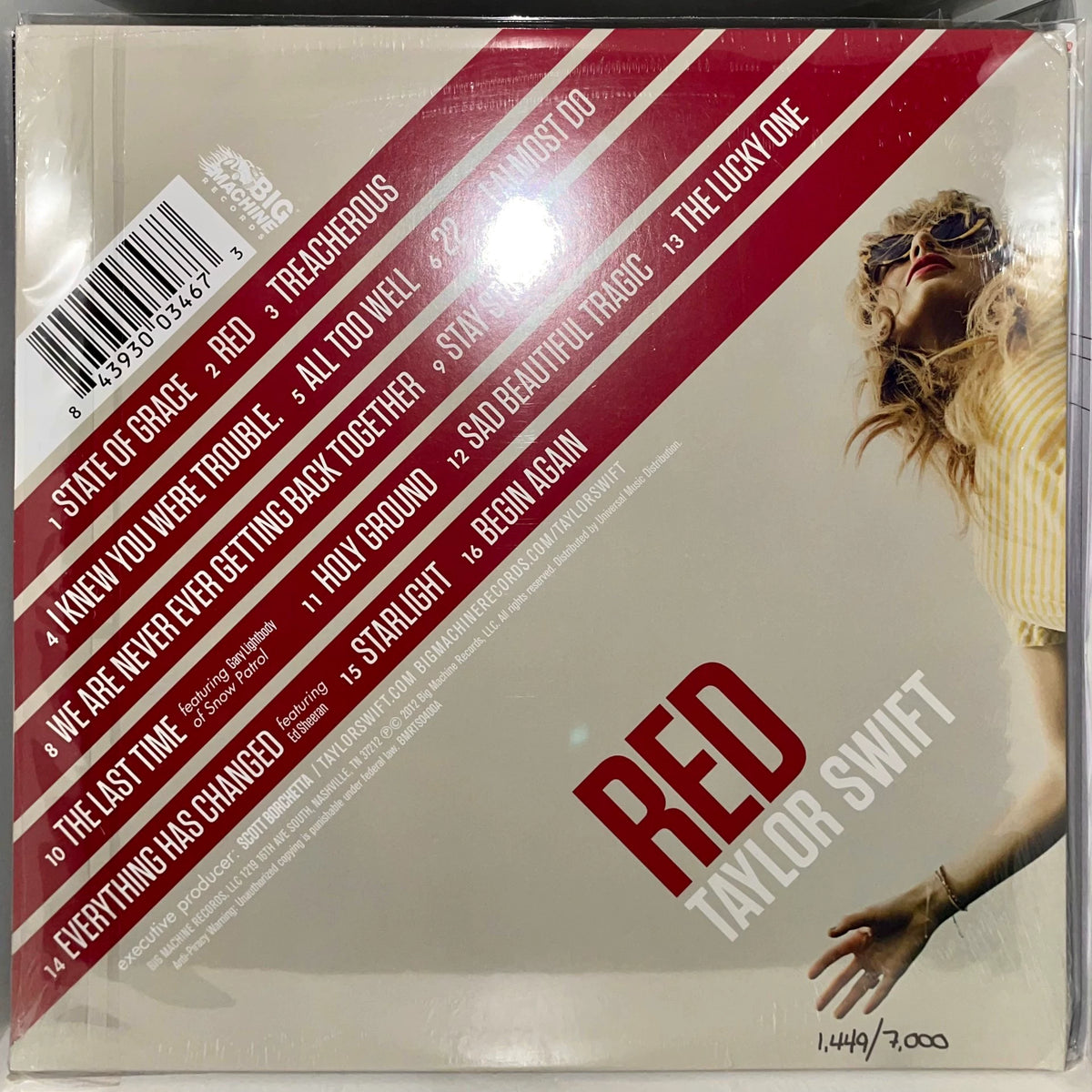 Taylor Swift – Red – Record Store Day Crystal Clear Vinyl 2LP – Numbered — product detail 2