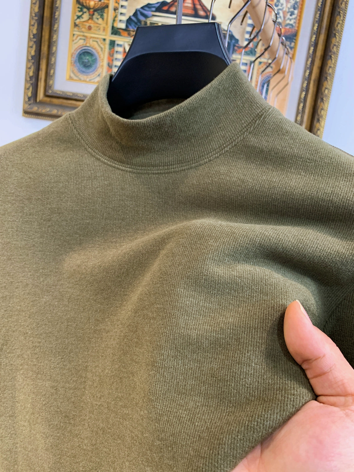 Semi-turtleneck winter sweater warm inner top double-sided velvet long-sleeved men's German velvet bottoming shirt men's autumn and winter t-shirt