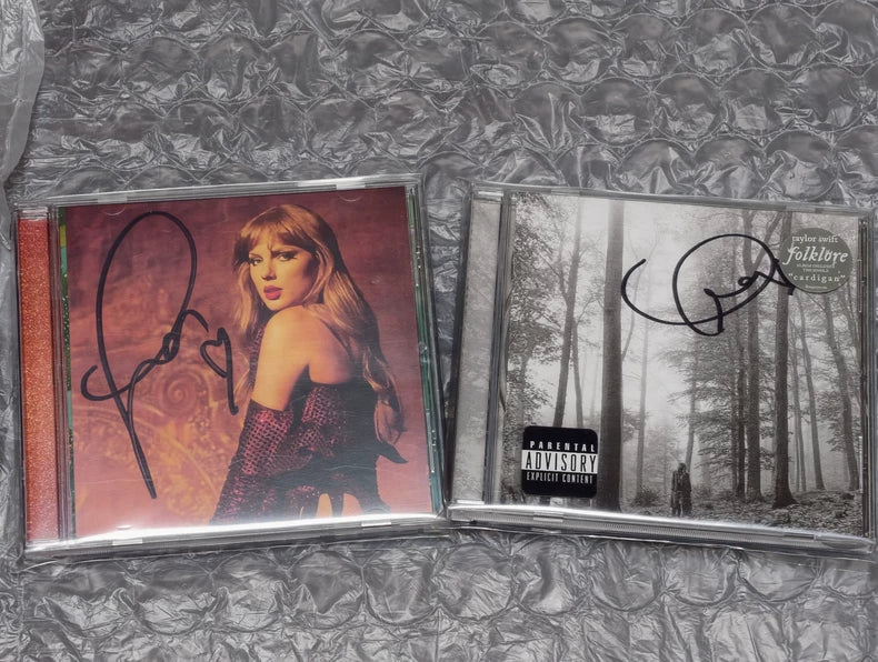 Taylor Swift – The Life of a Showgirl Version 3 CD + folklore Signed CD Bundle – actual product photo 1