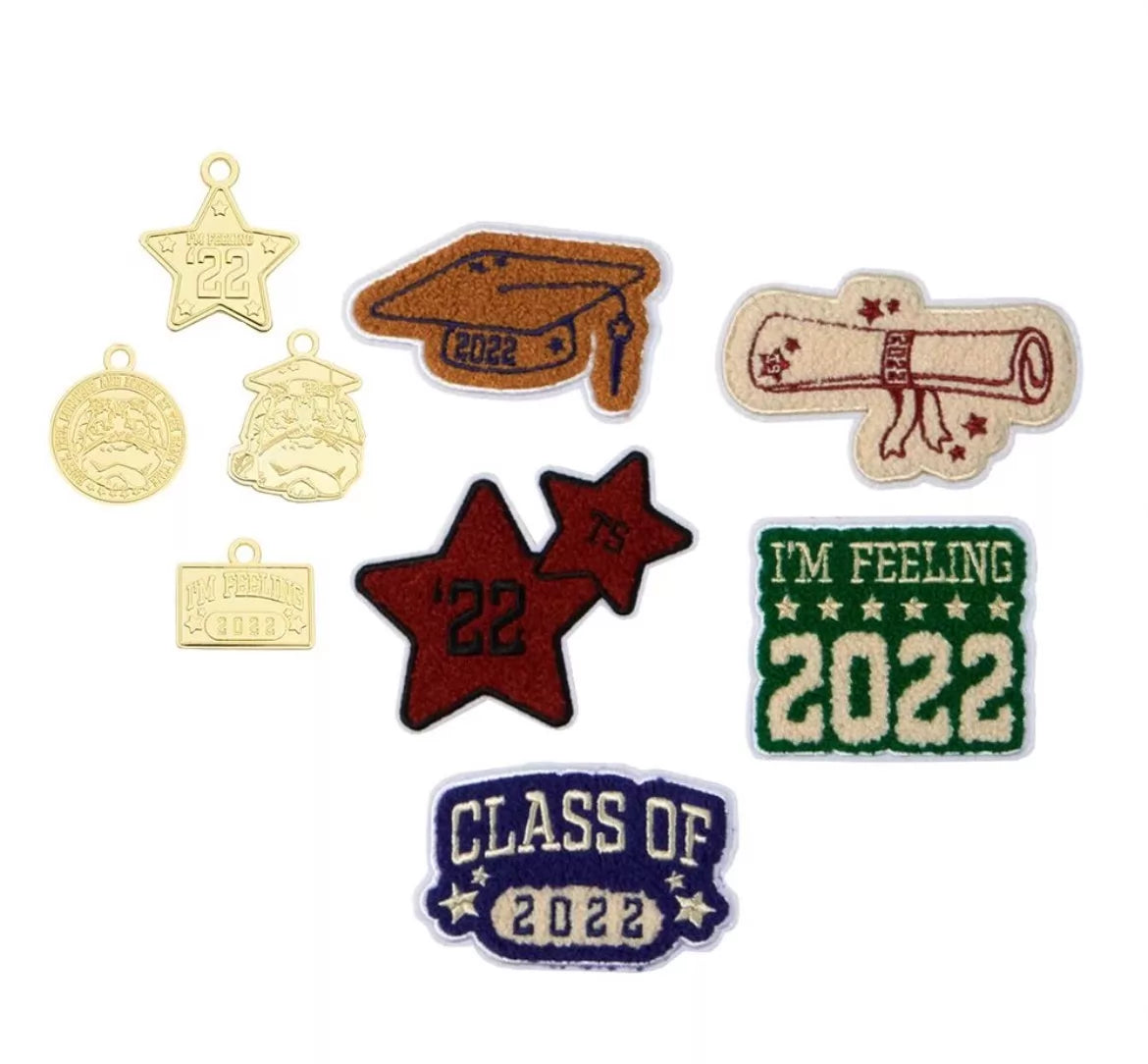 Taylor Swift graduation patch close-up