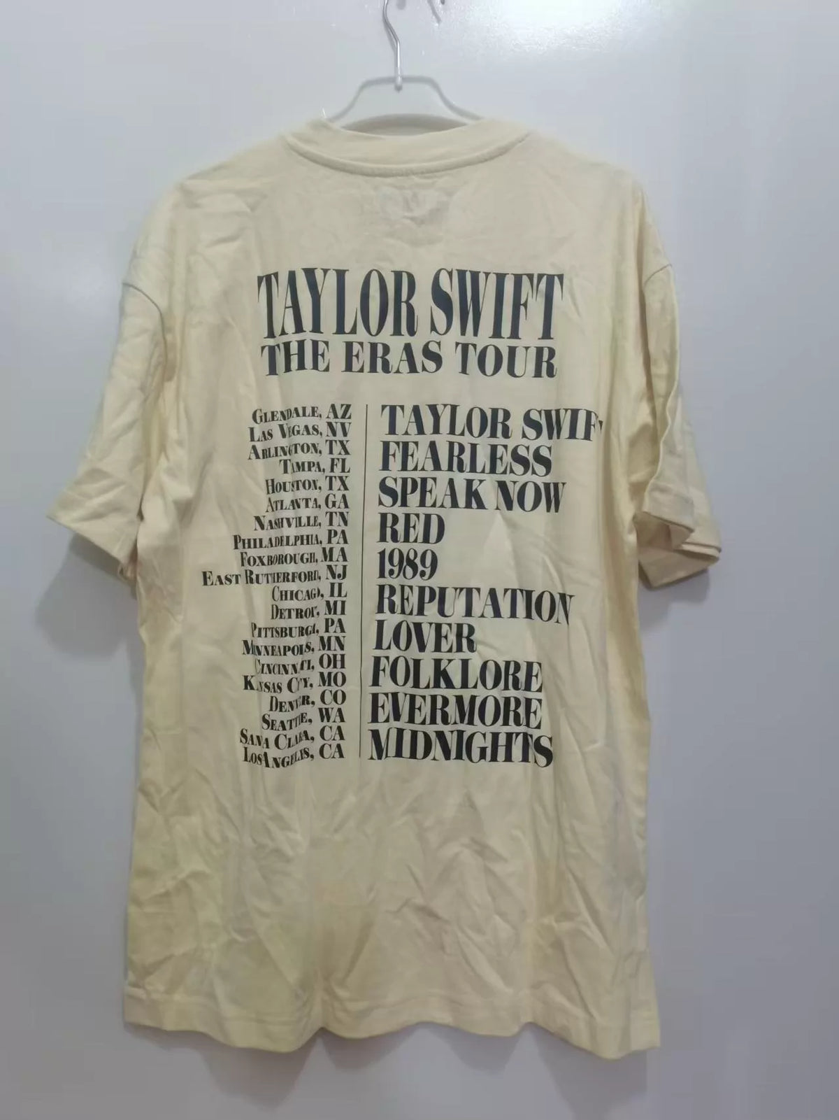 Taylor Swift – The Eras Tour Beige T-Shirt, XS – actual item photograph 3