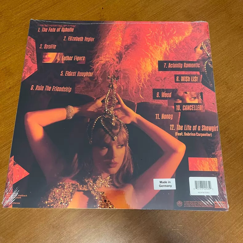 Taylor Swift – The Life of a Showgirl – Clear Red Splatter Vinyl LP