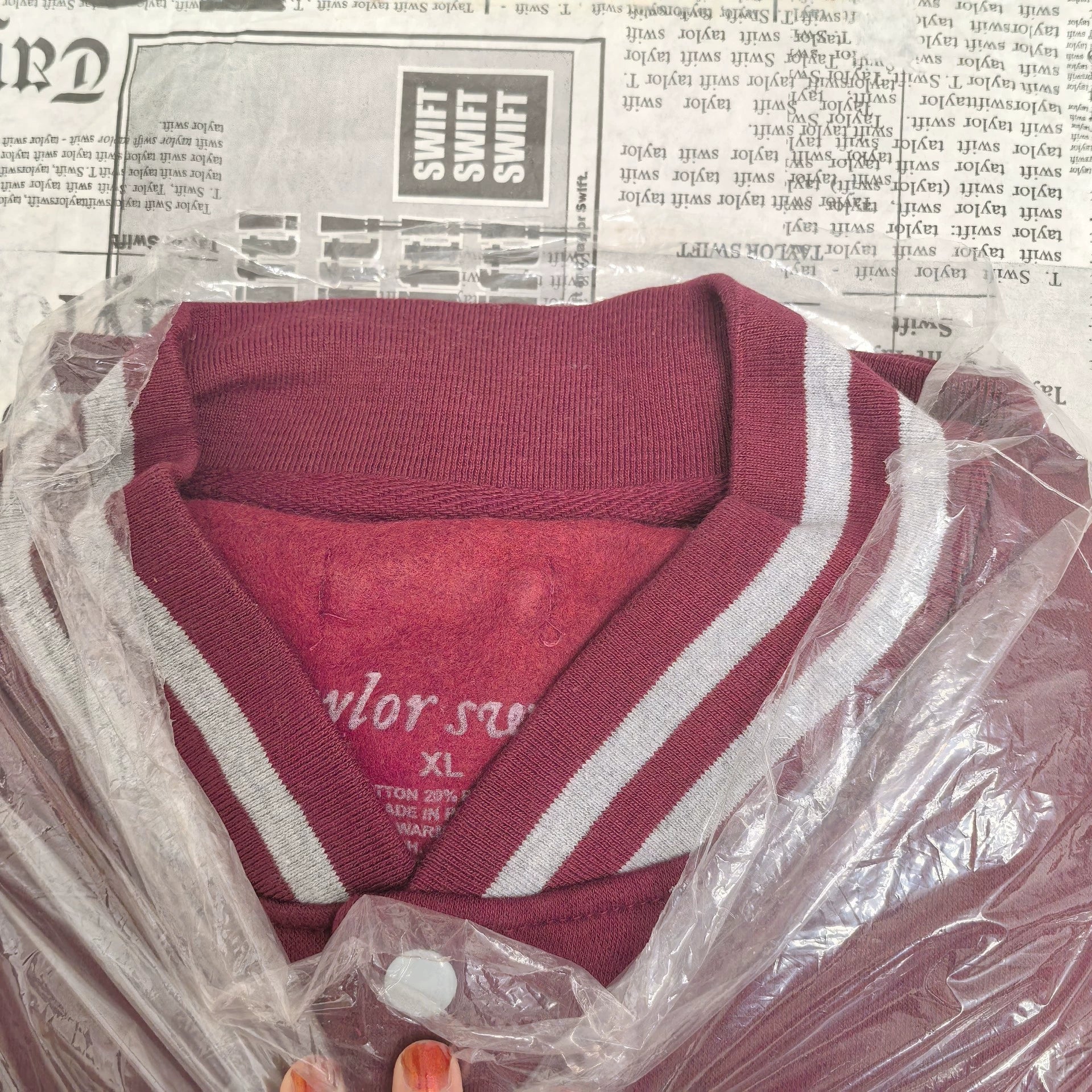 Taylor Swift folklore official baseball jacket packaging