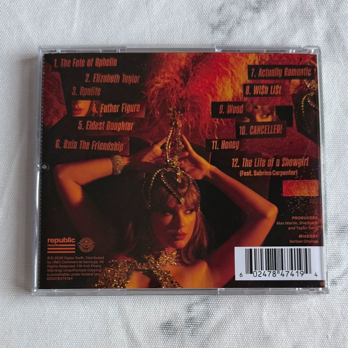 Taylor Swift – The Life of a Showgirl – Photo 4 Signed Card and CD – actual item photograph 2