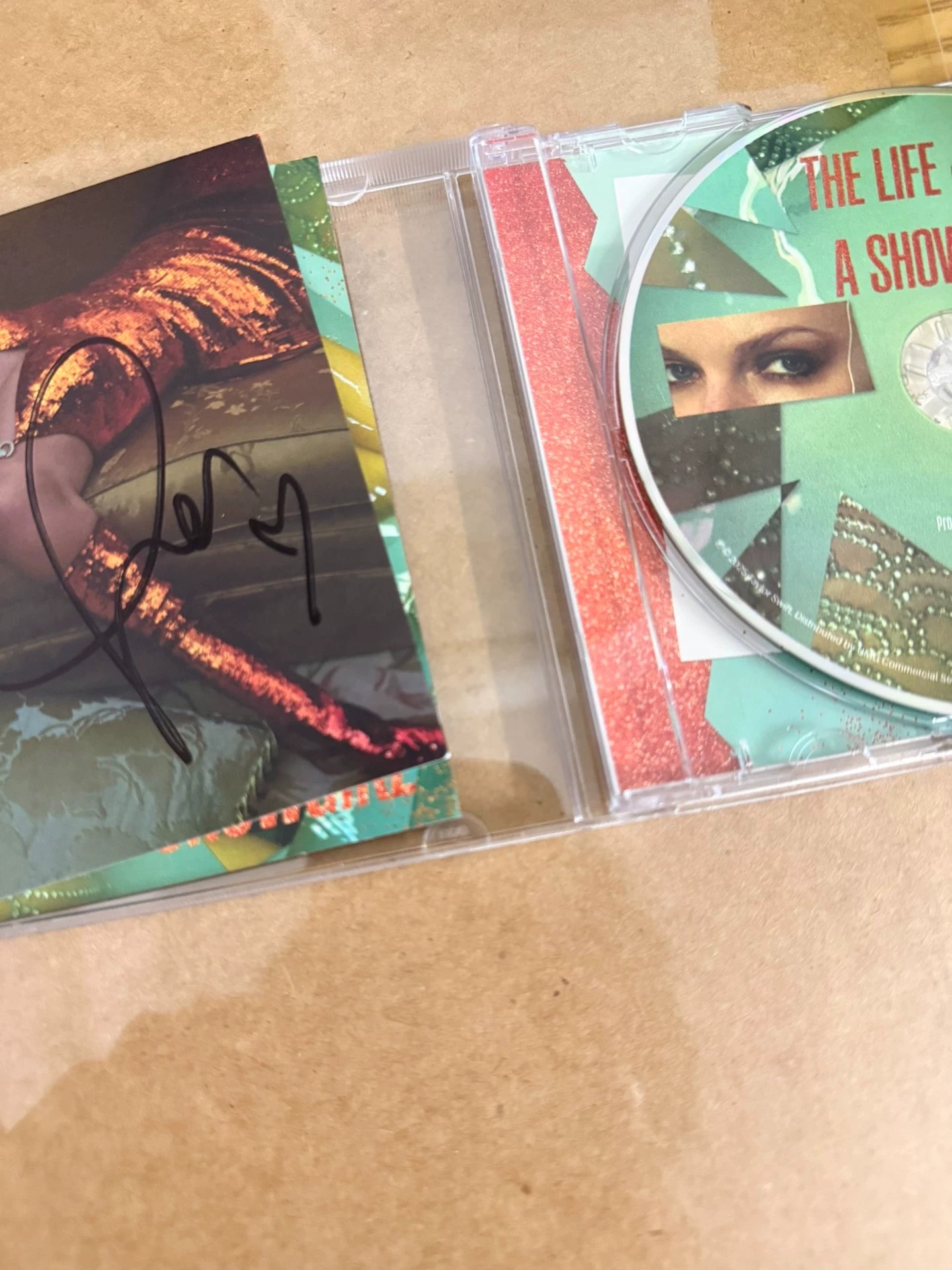 Taylor Swift The Life of a Showgirl Signed CD Version 2 with Signed Card & Sticker