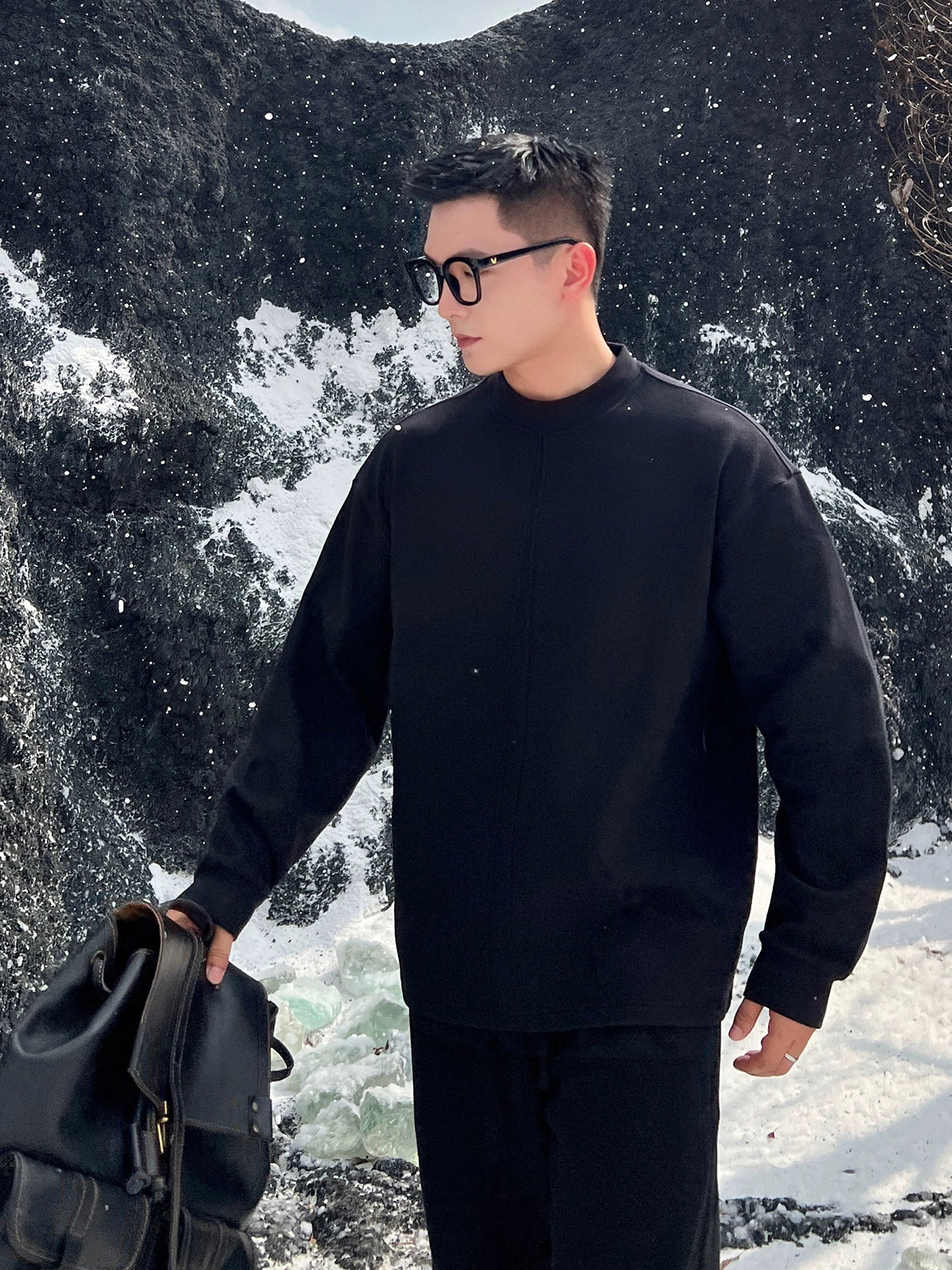 [New Zealand Winter] Winter Warm Heat Storage Soft Waxy German Velvet Bottom Long Sleeve T-Shirt Men