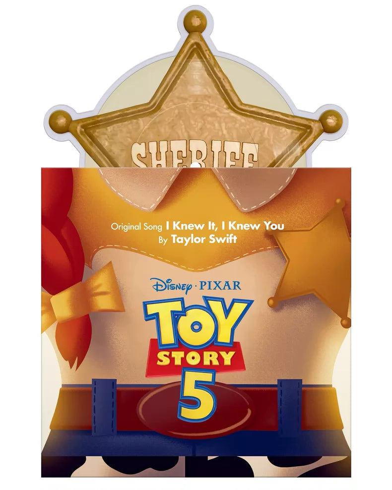 Toy Story 5 sheriff badge shaped vinyl exact item