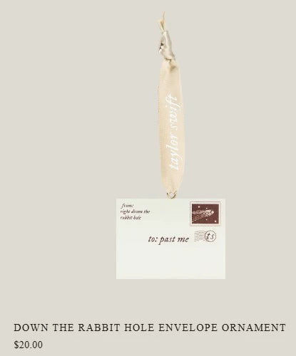 Taylor Swift – Evermore Envelope Ornament — front view